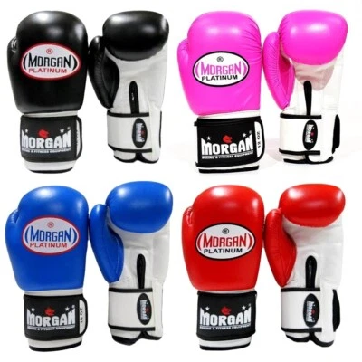 Платиновые кожаные боксерские перчатки для спарринга V2 — от 10 до 16 унций — Morgan Sports - Изображение 1 из 4