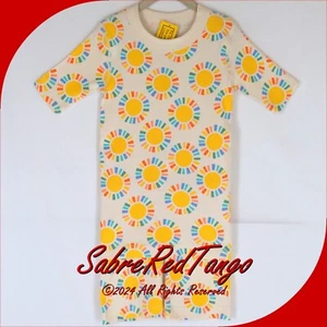 NWT HANNA ANDERSSON ORGANIC SHORT JOHNS PAJAMAS SUNNY SUNS PRINT 130 8 - Picture 1 of 4