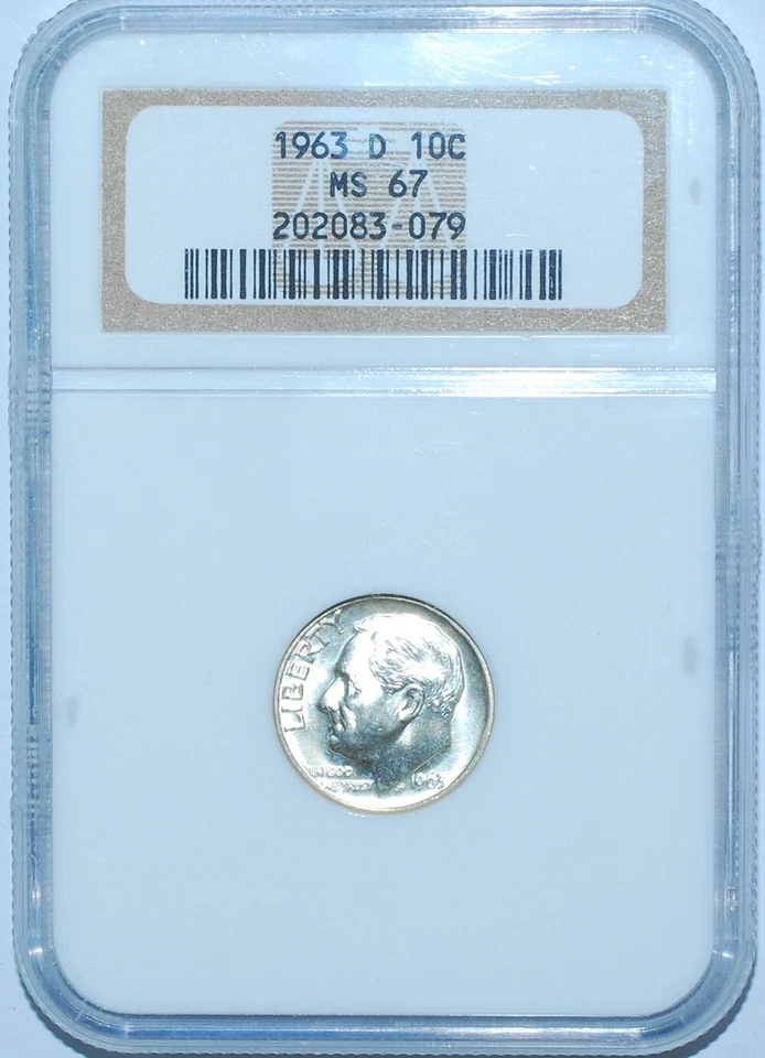 1963 D NGC MS67 Roosevelt Dime - Image 1 of 2