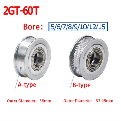 Polea de accionamiento de rueda loca de dientes lisos 2GT 16 dientes para correa de distribución de 6/10 mm de ancho todo diámetro Foto 1 de 4