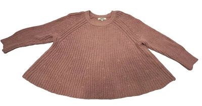 Suéter Recortado Madewell Para Mujer Pequeño Columpio Tejido Rosa Claro Mezcla de Lino Cuello Redondo Foto 1 de 4