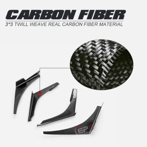 Fit Mitsubishi EVO 7 8 9 VTX Cyber Carbon Fiber Bumper Canard 4 Pcs Large Type 1 - Imagen 1 de 6