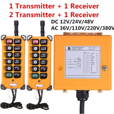 Hoist Industrial Wireless Radio Remote Control Crane Lift Switch 12V-440V AC DC