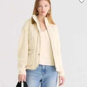J. Crew Quilted Excursion Sleeveless Puffer Jacket Ivory White Size Small NEW - Picture 1 of 14