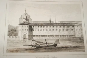 TURQUIE CASERNE DE TOP KHANE 1840 GRAVURE PRINT T64 - Foto 1 di 1