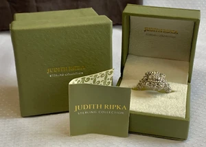 Sterling Silver Judith Ripka Cubic Zirconia Ring 8.61g Fine Jewelry Sz 8 Band - Picture 1 of 24