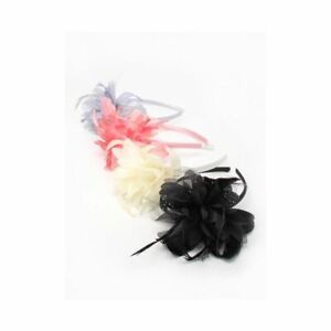 Ladies Elegant Chiffon Flower and Feather Fascinator on a headband