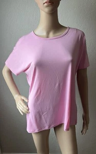 IMAN Global Chic Pink Short Sleeve Woman’s T-Shirt, Size Large, Comfortable Fit - Picture 1 of 5
