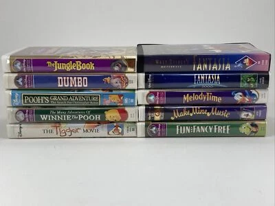 Disney Jungle Book - Dumbo - Winnie The Pooh - Fantasia - Tigger VHS Lot of 10 - Image 1 of 4