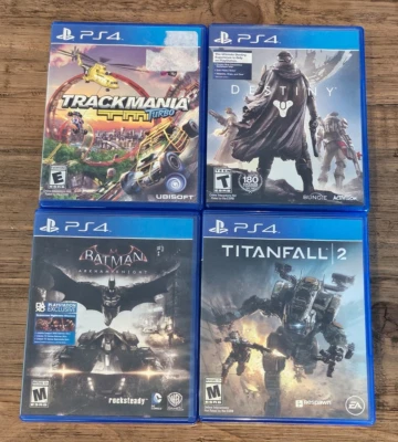 Play Station 4 Juegos PS4* Lote de 4 Juegos Batman, Destiny, Titanfall 2, TrackMania Foto 1 de 4