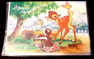 N° 790/219G  1 Carte Fantaisie Bambi  Anniversaire Sous blister  POP UP 3D - Foto 1 di 4