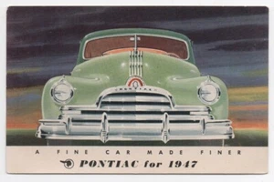 1947 postal publicitaria para el nuevo automóvil Pontiac - Imagen 1 de 2