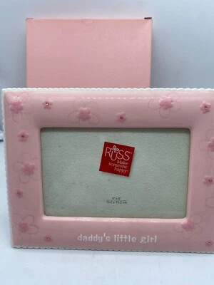 RUSS  PINK  "DADDY'S LITTLE  GIRL"  PICTURE FRAME Ceramic    F108, P3 - Image 1 of 4