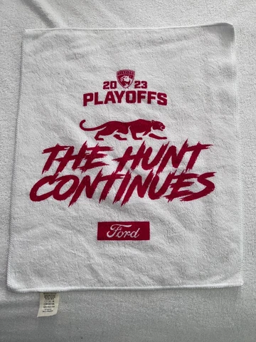 2023 Florida Panthers Playoffs The Hunt Continues Rally Towel Cover