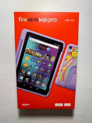 Amazon Fire HD 10 Kids Pro 13. Gen Kinder Tablet Lila Pink Happy Day 32GB WLAN - Bild 1 von 4