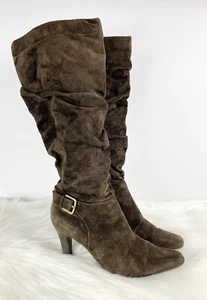 Bass Faux Brown Suede Slouchy Tall Boots Women Size 6.5 - Picture 1 of 9