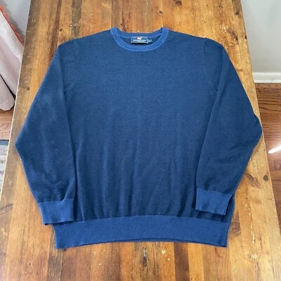 Vineyard Vines Sweater Mens Large Blue Pullover Crew Neck Wool Blend Preppy - Image 1 of 4