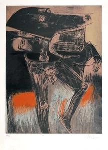 Nelson Dominguez Kubanischer Künstler Original Handsigniert Siebdruck N7 - Bild 1 von 1