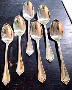 Rogers Oneida KING JAMES Silverplate 1881 Rogers 6 Oval Soup Place Spoons - Bild 1 von 2