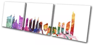 Dubai Aquarell Stil Abstrakte Stadt DISKANT LEINWAND WANDBILD Bild Druck - Bild 1 von 1