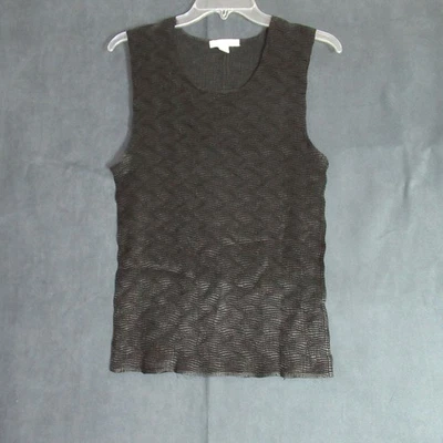 Blusa sin mangas con textura negra talla 14/16 Dressbarn Top vintage para mujer años 90 Foto 1 de 4