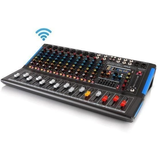 Pyle Bluetooth 12 Ch. Studio DJ Controller Audio Mixer Console System PMXU128BT - Image 1 of 4