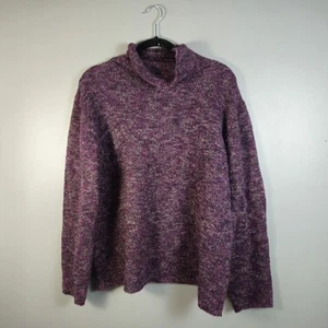 EILEEN FISHER Wool Blend Cowl Neck Turtleneck Sweater Purple Soft Plus Sz 1x - Picture 1 of 5