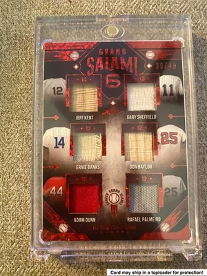 2022 Leaf Grand Salami 6 - Kent Banks Dunn Sheffield Baylor Palmeiro Relic /40 - Image 1 of 2