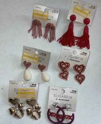Pendientes Sugarfix by Baublebar: 6 paquetes - 6 pares Navidad Vacaciones San Valentín Foto 1 de 4