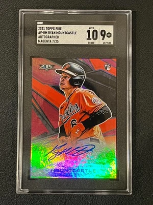 Ryan Mountcastle 2021 Topps Fire Rookie Auto Magenta /25 SGC 10/9 - Image 1 of 2