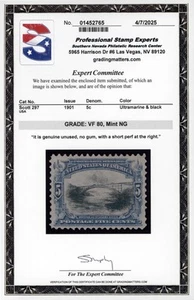 US #297 | Unused NG | Very Fine | PSE Cert - Picture 1 of 3