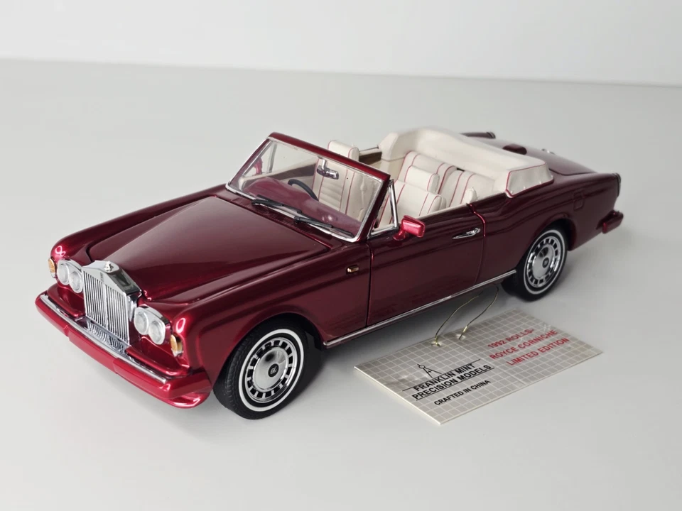 Franklin Mint - 1992 Rolls Royce Corniche Convertible Red - 1:24 Diecast- No Box - Image 1 of 4