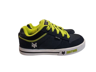 Zoo York Diverge Boys Shoes Youth Size 6 Navy Lime Leather Sneakers Skate Shoes - Image 1 of 4