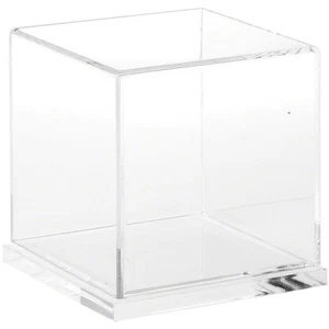 Plymor Clear Acrylic Display Case with Clear Base, 4" x 4" x 4" - Picture 1 of 1