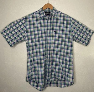Faconnable Hemd Herren Large Grün Kariert Button Down Kurzarm - Bild 1 von 11