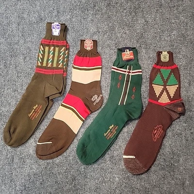 Lote de pantalones/calcetines vintage para hombre talla 12 marrón verde Art Deco  Foto 1 de 4