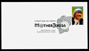 MOTHER TERESA MISSIONARY #4475 HUMANITARIAN 44c STAMP 2010 DCP FIRST DAY COVER - Picture 1 of 2