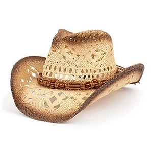Straw Cowboy Hat for Women and Men with Shape-It Brim, Western Cowboy Hat, - Picture 1 of 7