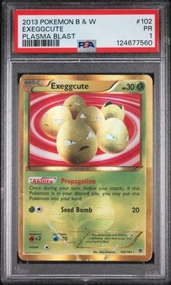 Pokemon Exeggcute 102/101 B&W Plasma Blast Secret Rare Holo - PSA 1 POP 1 - Image 1 of 4