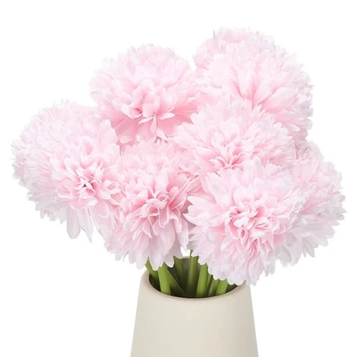 12 Pcs Artificial Chrysanthemums Fake Flowers for Home Decor, Light Pink Foto 1 de 4