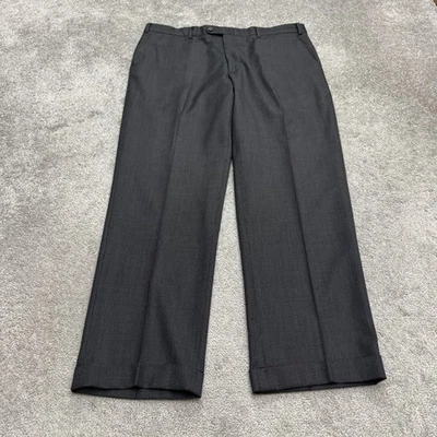Linea Naturale Luxe 100% Wool Dress Pants Mens 38 Black Straight Leg Italy Work - Image 1 of 4