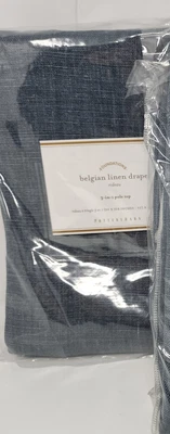 Pottery Barn Belgian Linen Made with Libeco Drapes 50" x108"~Midnight~ONE Panel - Image 1 of 2