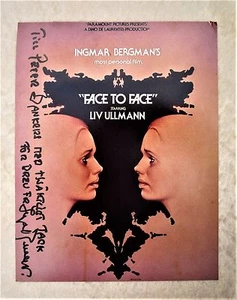 INGMAR BERGMAN ** HANDSIGNIERT & BESCHRIFTET AUF SCHWEDISCH** auf FACE TO FACE FILM PROMO - Bild 1 von 5