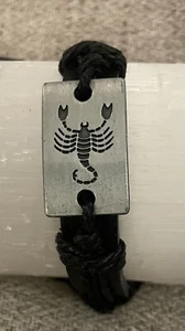 Scorpio Zodiac Bracelet Leather - Picture 1 of 2