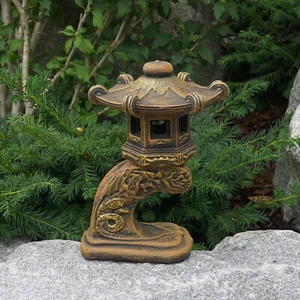 Outdoor pagoda figurine Concrete lantern pagoda statue Japanese decoration Gift - Picture 1 of 2