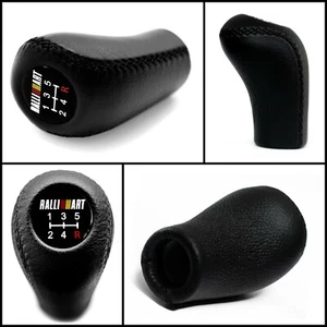 Mitsubishi Evo Ralliart 5 Speed Shifter Lever Gear Knob Black Leather M10X1.25M - Picture 1 of 5