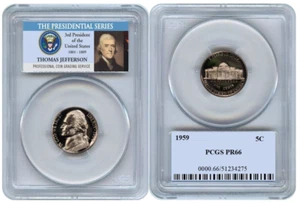 1959 Jefferson Nickel 5C PCGS PR66 - Picture 1 of 1