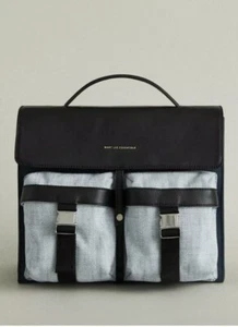 WANT LES ESSENTIELS Durham Navy Black Leather Trimmed Canvas Shoulder Bag. - Foto 1 di 7