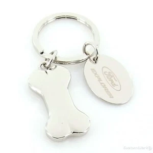 Ford Explorer Dog Bone Shaped Key Chain With Id Tag (Chrome) - Picture 1 of 4