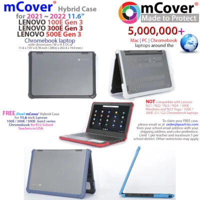 NUEVA Funda Híbrida mCover® para Chromebook 2021 11.6" Lenovo 100E 300E 500E G3 Gen 3 Foto 1 de 4